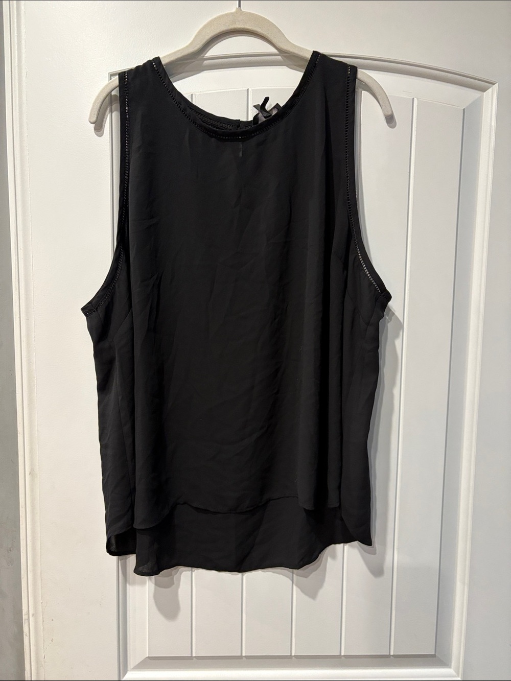 J. Crew Black Layered Chiffon Tank